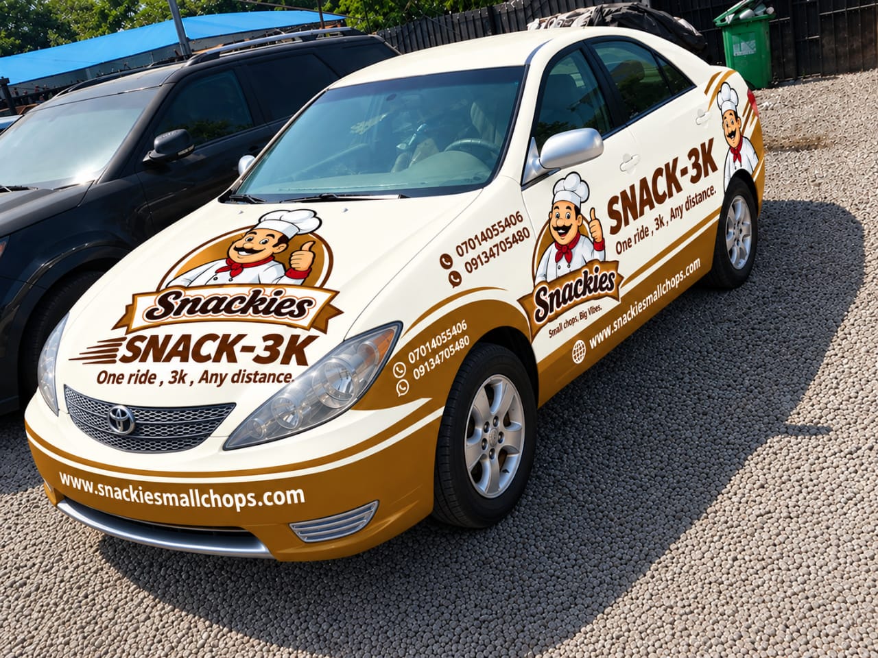 SNACK-3K branded car delivery